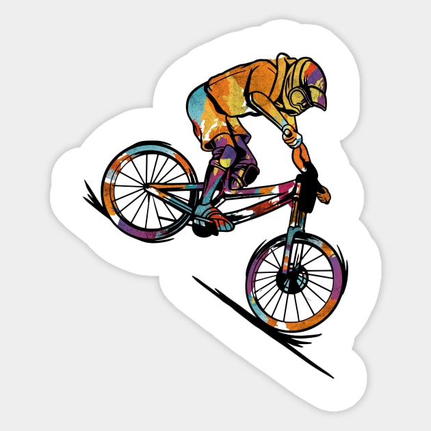 Mountain Bike Silhouette BMX MTB Downhill Gift Idea Sticker by MGO Design